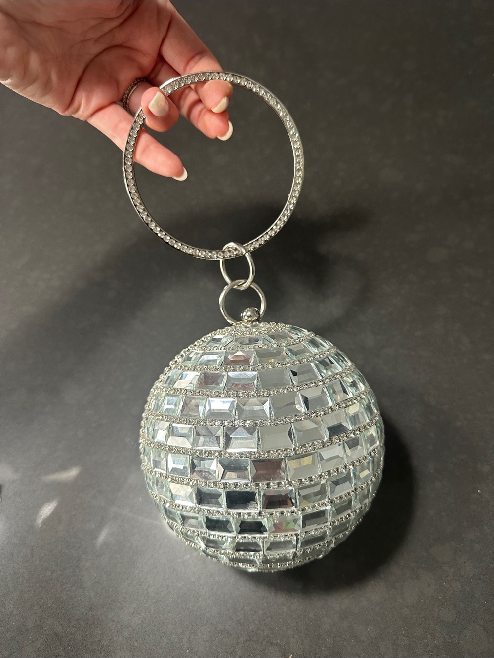 AQUA x Salvatore Rizza
Embellished Disco Ball Clutch - Exclusive